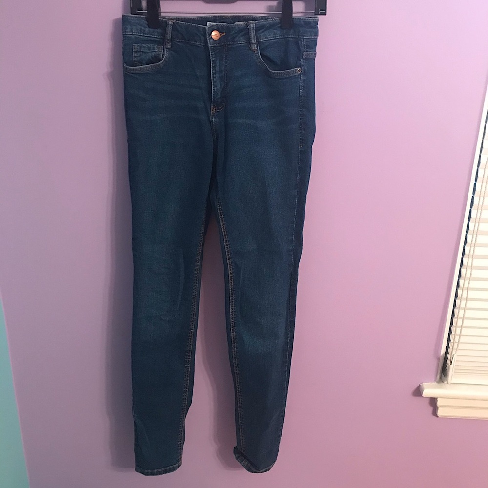 Zara medium wash skinny jeans